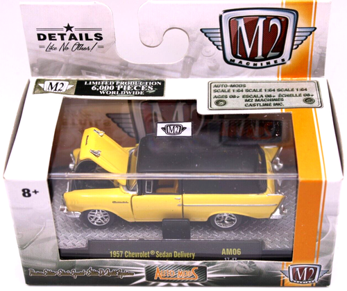 M2 1/64 Auto Mods 1957 Chevy Sedan Delivery yellow/ft. black RR's AM06 17-47 - Picture 2 of 4