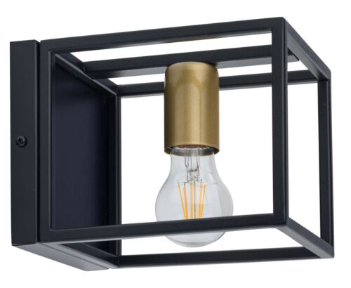Wall Light All Interno Black Gold Metal T: 21 CM E27 Decorative Camera Boys-