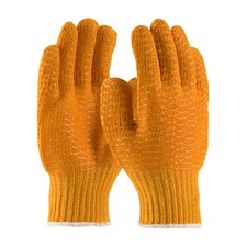 25 DOZEN 300 PAIR Orange Honeycomb PVC Grip String Knit Gloves WORK GLOVES