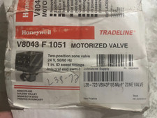 Honeywell V8043 F 1051 motorized valve, 24v, 2 position, 1" sweat, NIB