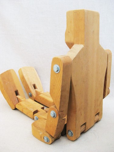 Volkskunst Vintage Holz Gelenk Puppe Skulptur Don Ellefson - Bild 5 von 8