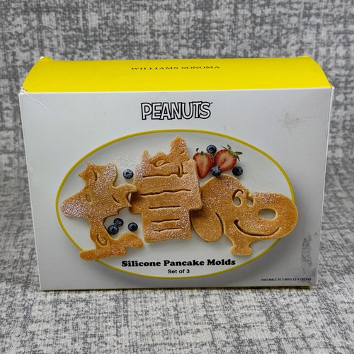 Williams Sonoma ERDNÜSSE 3er Set Silikon Pfannkuchen Formen Snoopy & Woodstock NEU!