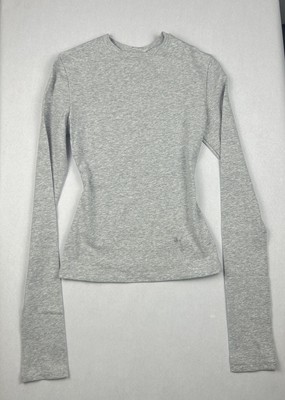 SKIMS Cotton Jersey Long Sleeve T-Shirt Light Heather Grey