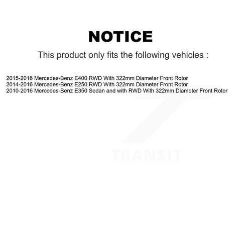 Front Hub Bearing Coated Brake Rotor & Pads Kit For Mercedes-Benz E350 E400 E250 - Picture 2 of 12