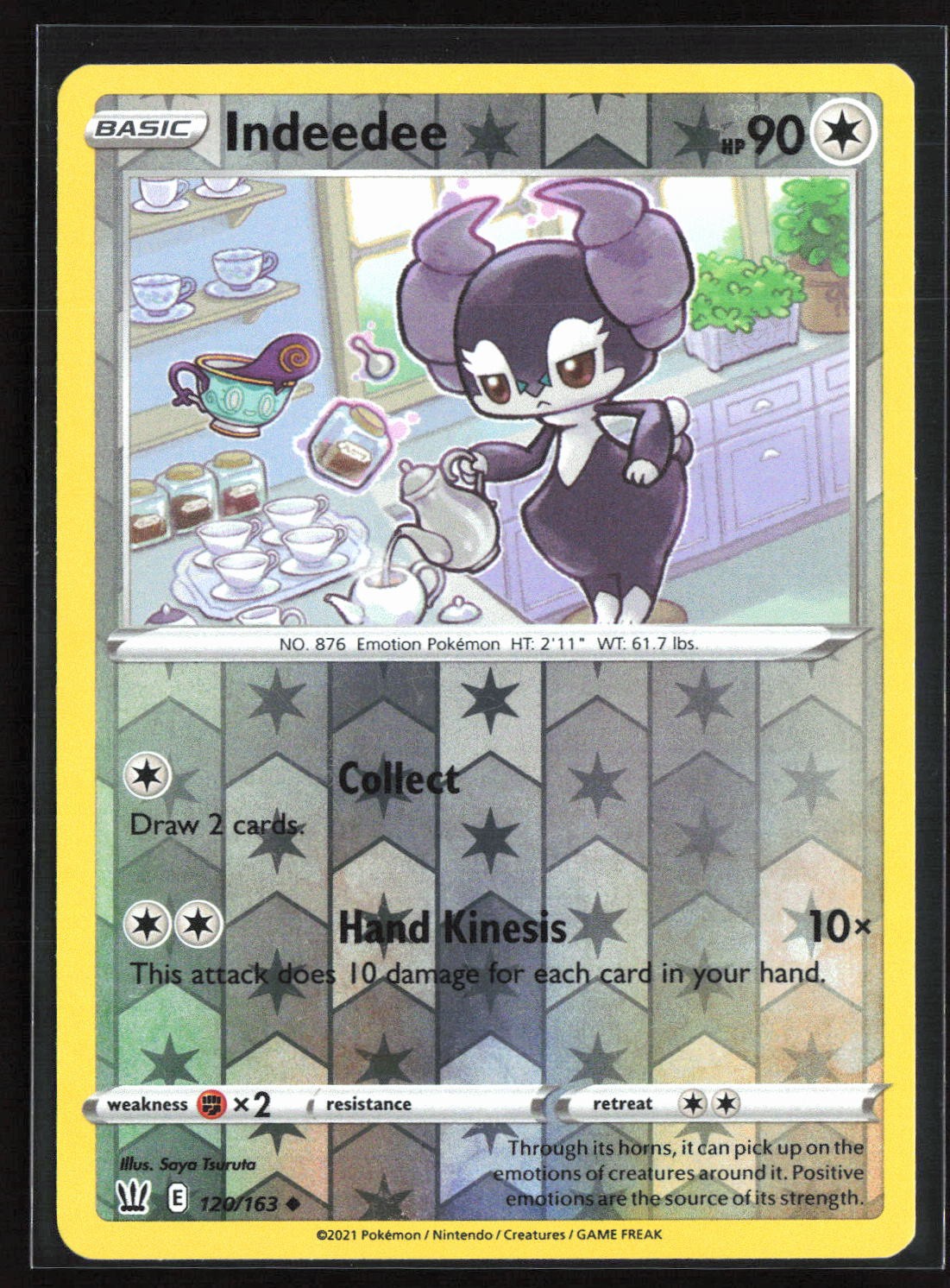 Pokemon TCG - Indeedee Reverse Holo Uncommon SWSH05: Battle Styles 120/163 NM