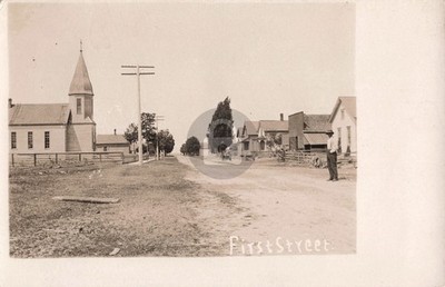 Street View First St., Rogers City MI Michigan RPPC Photo Postcard COPY