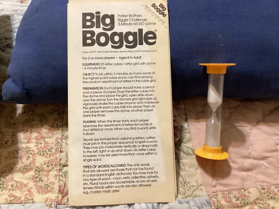 BIG BOGGLE VINTAGE 1980’s PARKER BROTHERS COMPLETE GAME,26 CUBES/ FREE POSTAGE!! - Image 3 of 4