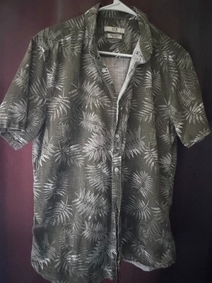 LC Waikiki Vision Men's Tropical Leaf Print Button-Up Shirt Size М / L