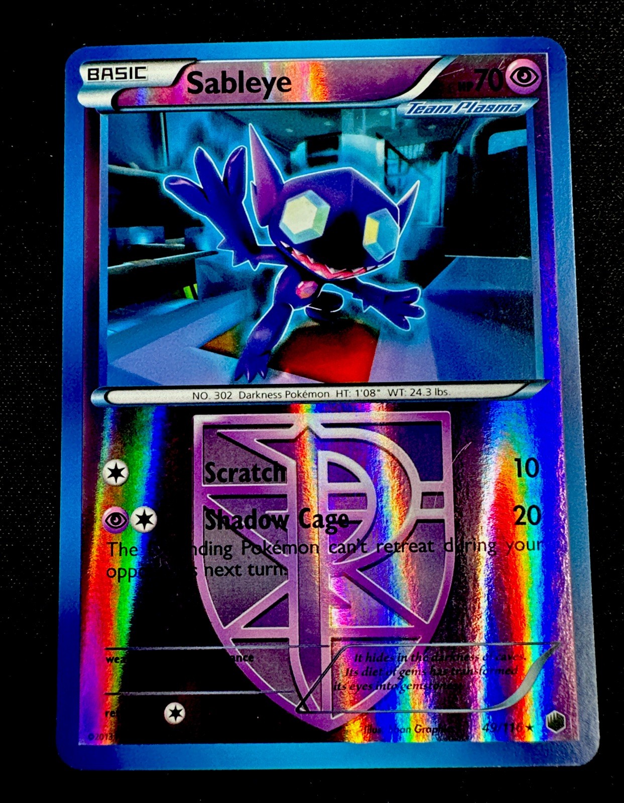 Sableye (Team Plasma) 49/116 LP Plasma Freeze Reverse Holo Light Play