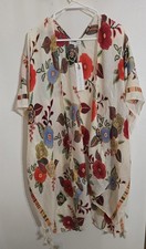 NWT WOVEN HEART Women's Multicolor Floral Kimono Wt Tassels Sz M