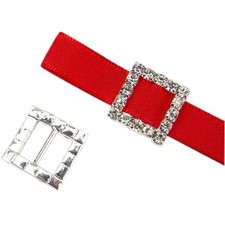 35pcs 15mm Cute Smaller Square Rhinestone Buckle Invitation Ribbon Slider for...