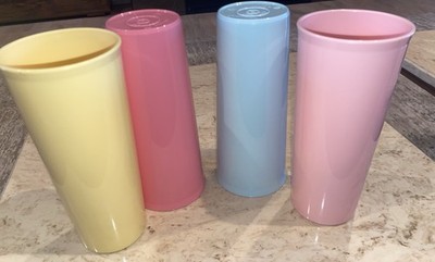 Tupperware Cup Lot 4 Pastel Spring Colors Vintage New Never Used 450ml