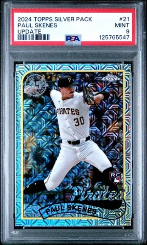 2024 Topps Update Series - 1989 Topps Chrome Silver Pack Paul Skenes PSA 9