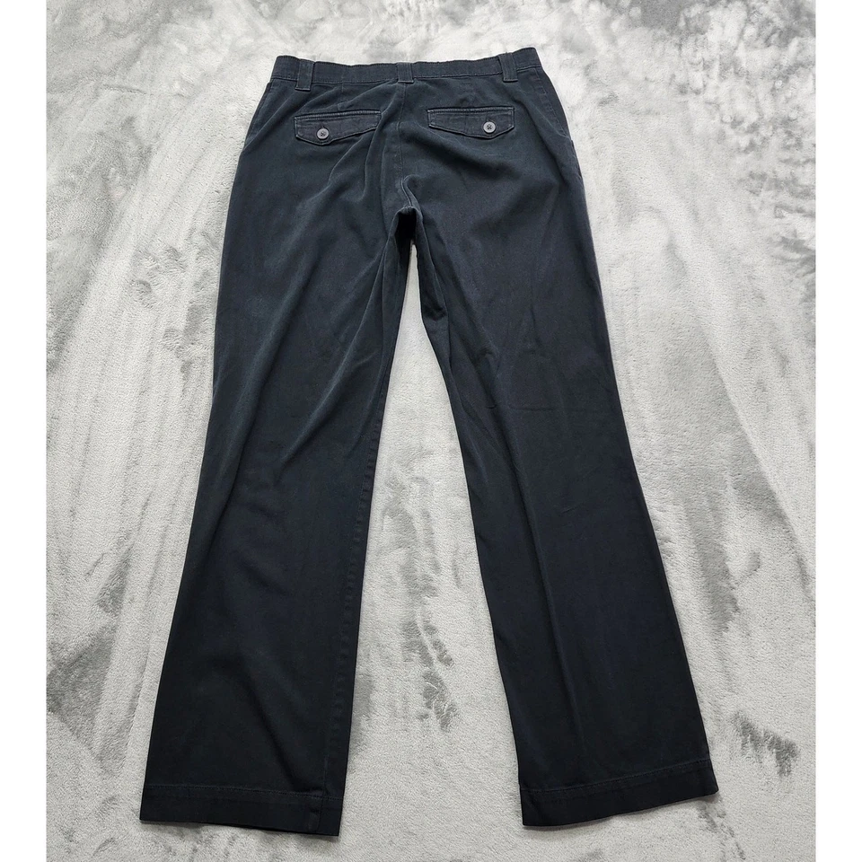Lee Pants Womens 10 LONG Black Mid Rise Bootcut Trouser Leg Chino Office Preppy - Image 2 of 4