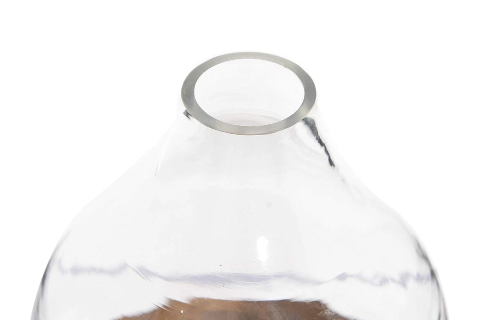 Сложный стеклянный колокольчик с металлическим лотком, прозрачный и медный - Изображение 4 из 4