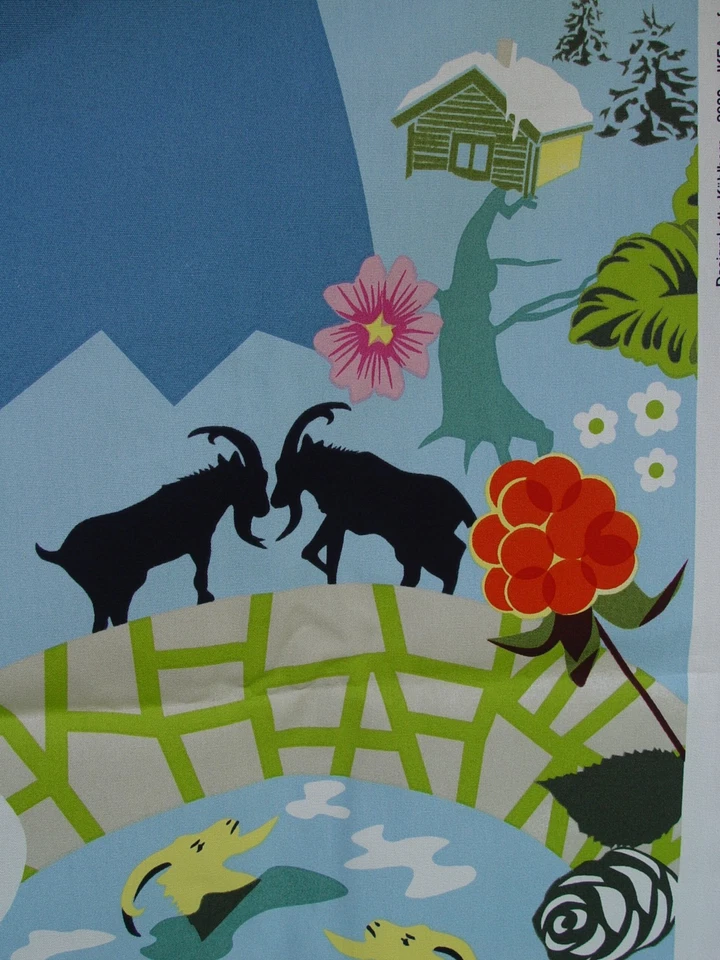 Annamoa Stoff Ikea Meterware Lotta Kühlhorn 2008 BERGE LANDSCHAFT RARITÄT Canvas - Bild 3 von 4