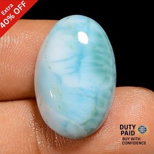 Natural Larimar Gemstone 18.00 Cts Loose Oval Healing Cabochon India 21X14X6 mm