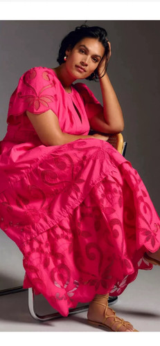 Anthropologie size XL The Somerset Maxi dress in pink pre owned great condition - Picture 2 of 10