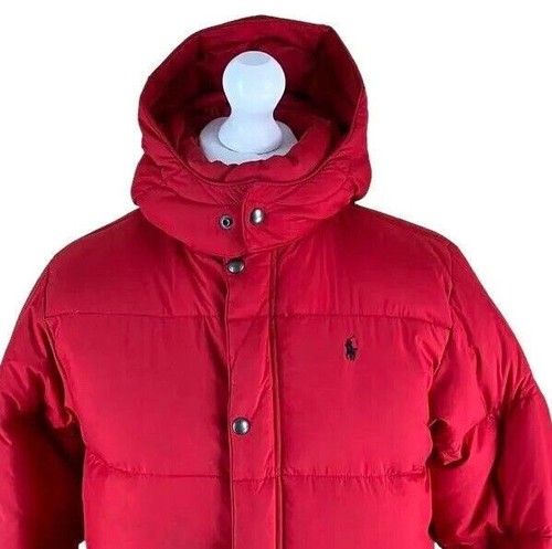 Ralph Lauren Down Jacket Red Coat Size XL Puffa Zip Up - Picture 10 of 17