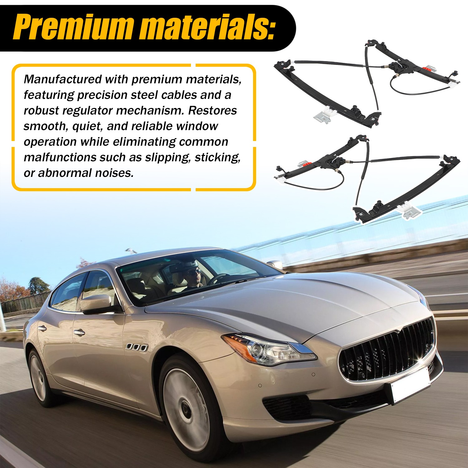 Maserati Quattroporte 2003-2013 REAR+RIGHT Window regulator