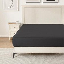 Fitted Sheet Queen Size 16 Inch Deep Pocket Bed Soft Microfiber Black Only
