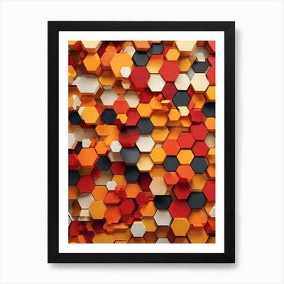 3d Hexagonal Background 3 Art Print Framed Wall Art Poster Canvas Print Picture