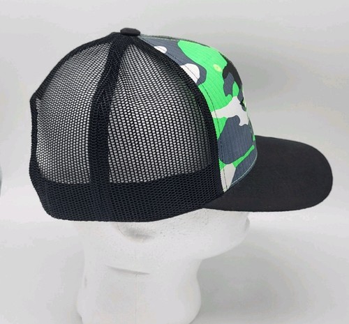 EPIC UTV Green Camo Black Wide Brim Hat Cap Adjustable Snapback Mesh Men's NWOT - Picture 7 of 9