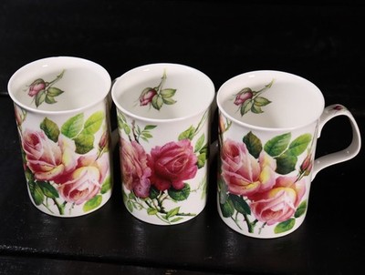Roy Kirkham English Rose Mug Rosen Becher von 1996 Neuwertig 3er Set #R