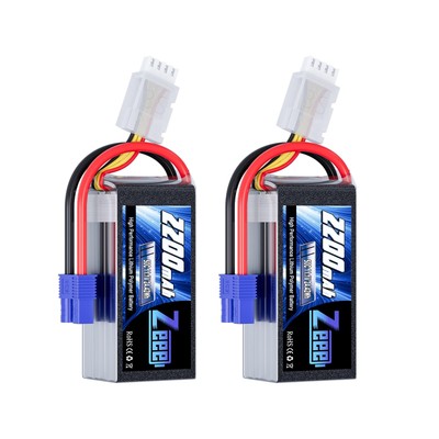 3S Shorty Lipo 2200mAh 11.1V Battery 50C Small Pack Battery with EC3 Plug for...