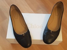 Original Chloé Marcie Ballerinas Gr.  40,5 schwarz Echtleder Logo-Spange