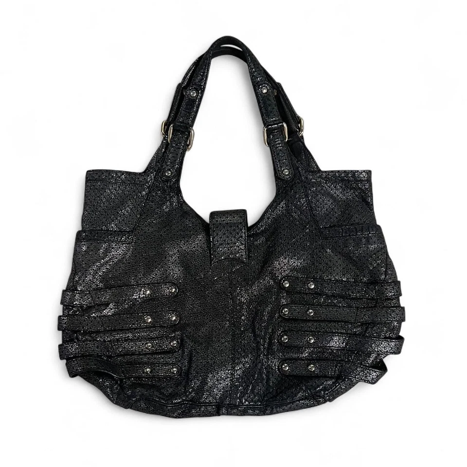 Bolso Bree Jimmy Choo de cuero perforado en Gunmetal con herrajes plateados Foto 2 de 4