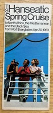 HANSEATIC (German Atlantic) Apr 30 1969 Mediterranean cruise BROCHURE W/ PHOTOS