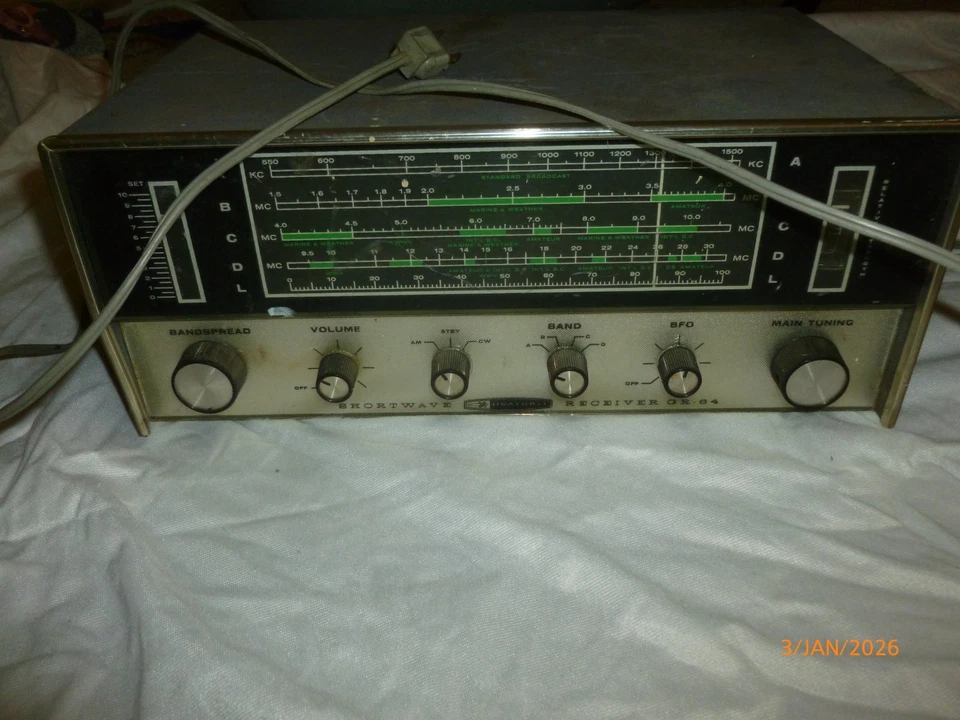 Tubo de vácuo receptor de ondas curtas GR-64 Working HEATHKIT 4 bandas liga - Imagem 4 de 4