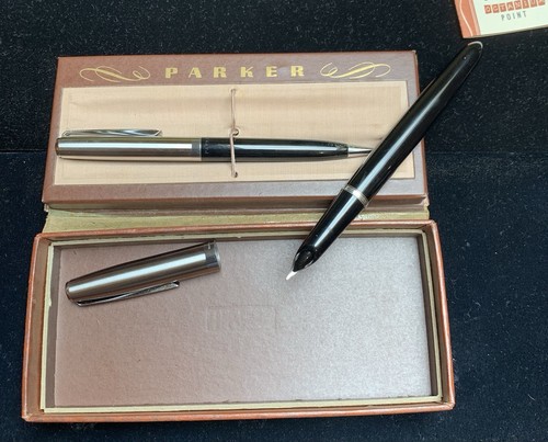 Vintage PARKER 21 Fountain Pen & Mechanical Pencil Set 1953 Sales Winner - Picture 2 of 9