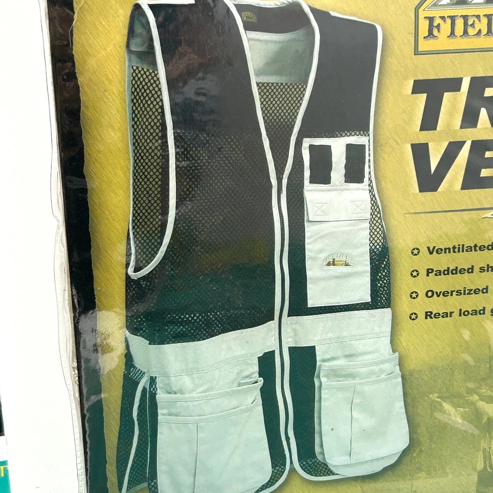 FIELDLINE Trap Vest Mens XL/XXL 48-50 SKEET Shooting Tan Black MESH Hunting NEW - Image 3 of 4