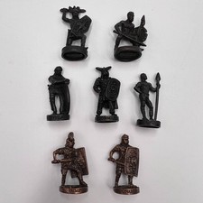 Vintage Bronze Roman Gallic War Soldiers 1980s Set of 7 Mini Figures Gift