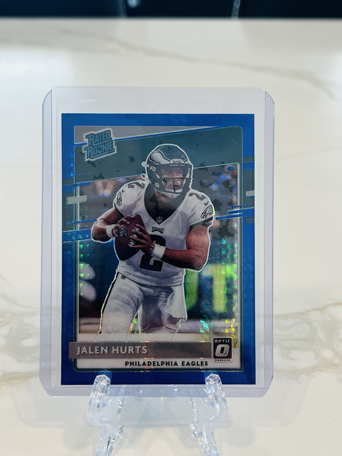 2020 Jalen Hurts Panini Donruss Optic Blue Hyper Prizm Rated Rookie #164