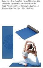 Gaiam Yoga Mat New Dry-Grip 68  X 24  Cushioned Non-Slip Coat Double Sided