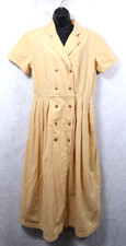 Talbots Vintage 90s Maxi Dress 100% Cotton Yellow Lightweight Summer Women's 12