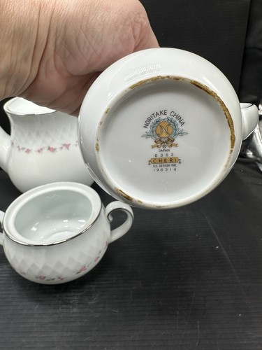 Vintage 1960 Noritake China Cheri Teekanne Zucker Milchkännchen 5 Teile Top Zustand - Bild 11 von 18
