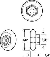 Prime-Line M 6002 Plastic/Steel Shower Door Roller 0.38 L x 7/8 Dia. in.