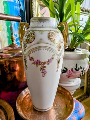 Antike RS Tillowitz Porzellan Vase - ''Polen China'' Marke - um 1918-1921H 25 cm
