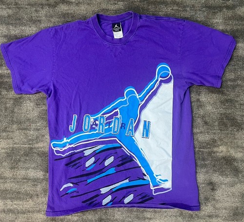 Vtg Air Jordan Purple Jumpman Logo Nike Shirt Men’s XL - 22” pit-to-pit