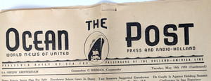 C1950s - S. S. Nieuw Amsterdam Ocean Post Newspaper Holland America Line - B13