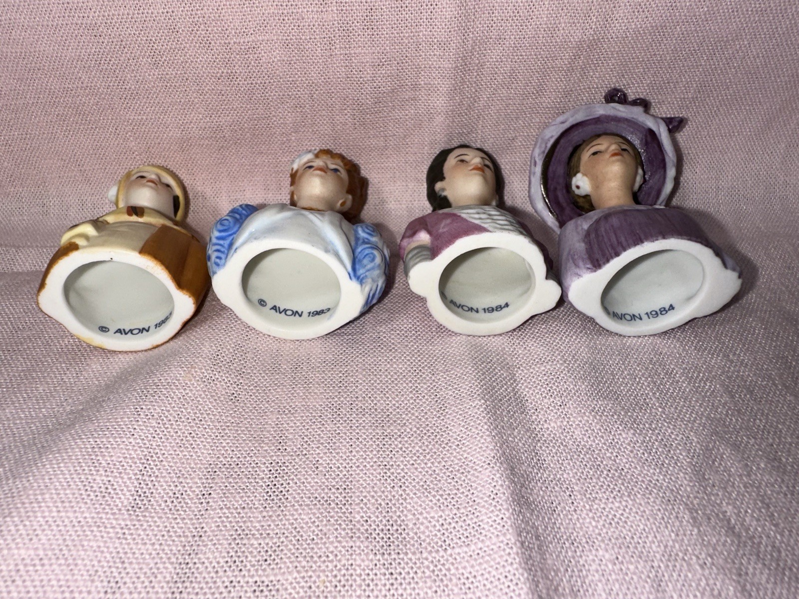 1980s Avon American Fashion Thimble Set of 8, no box or shelf