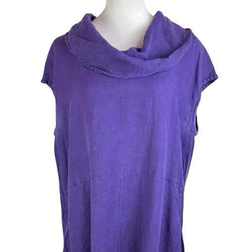 Bryn Walker M Atticus Purple Linen Cowl Neck Convertible Jumpsuit Midi Dress - Picture 6 of 14