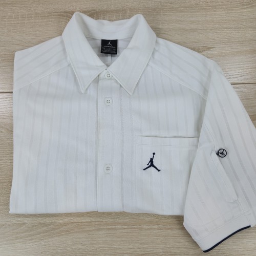 Y2K Herren L Jordan Jumpman Jeter Yankees UNC Legend Blue Metal Button Camp Hemd