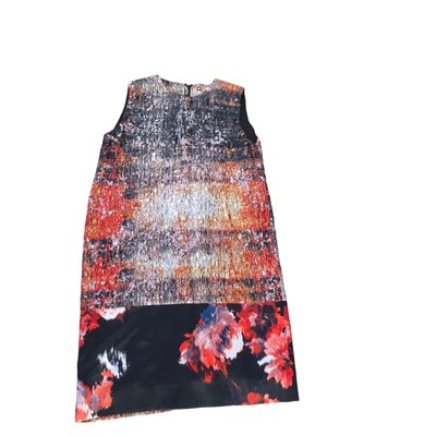 MSGM Made In Italy A-Line Shift Dress Women Size S Silk Blend Abstract Patchwork