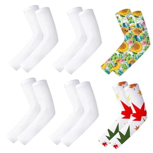 6 Pairs Sublimation Arm Sleeves - Blank UV Sun Protection Cooling Sleeves for