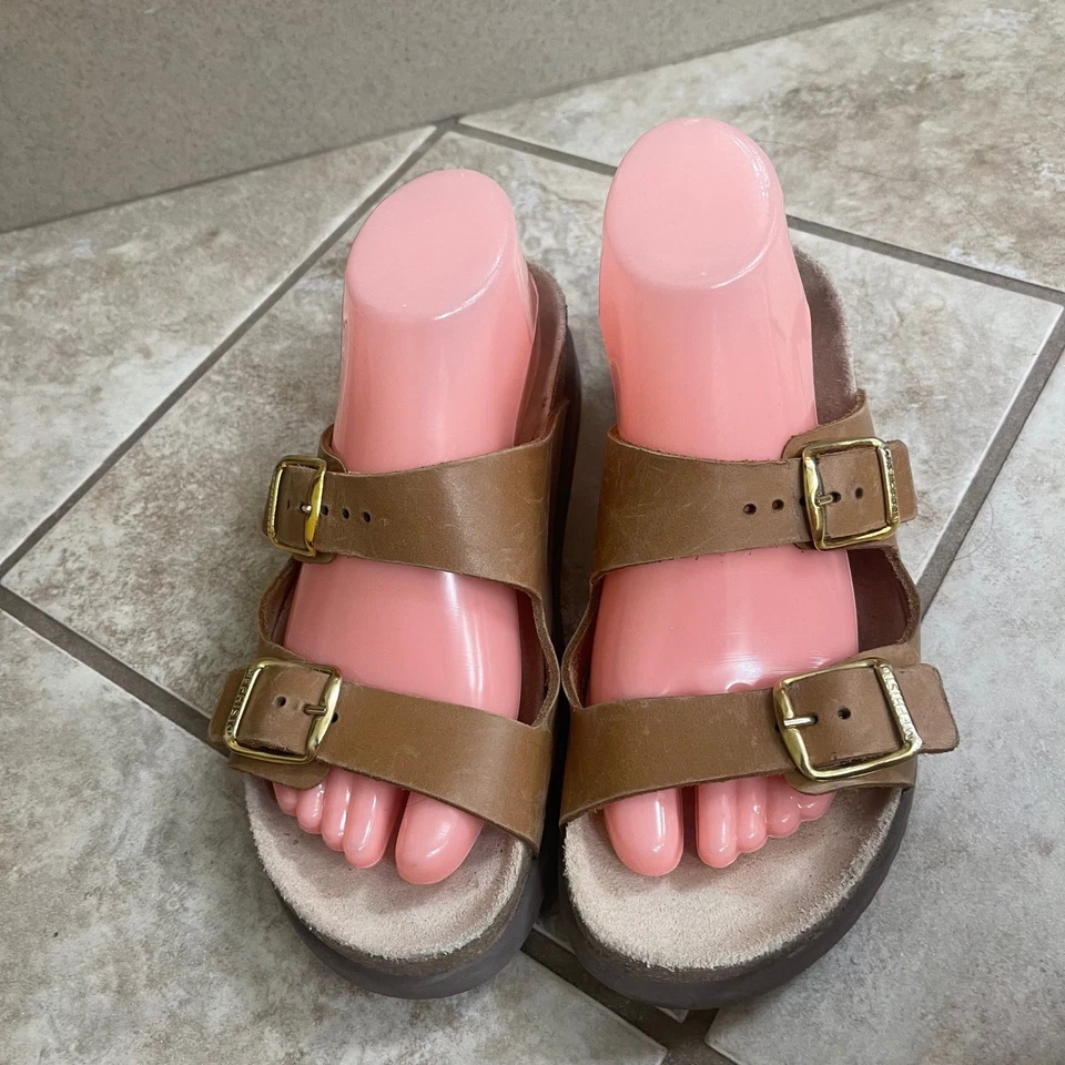 Mephisto Hester Sandals Women's Size 39 Leather Comfort Walking Slides Brown - Image 2 of 4